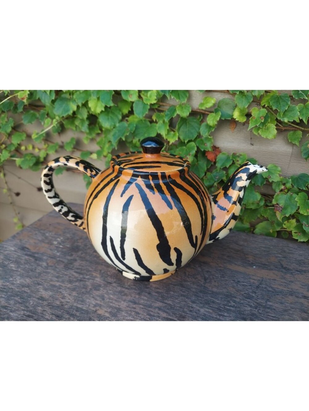 Cardew Design Tiger Pattern Ceramic Teapot 6 Cup w/ Lid Panthera Tigris
